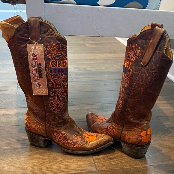 GameDay Embroidered Clemson Cowboy Boots - Picture 1 of 9
